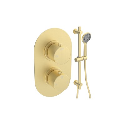 Alfredo Round Shower Valve & Kit Pack 2 - Brushed Brass | Sh