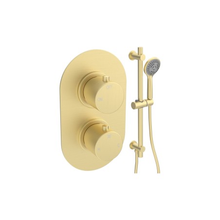 Alfredo Round Shower Valve & Kit Pack 2 - Brushed Brass | Sh
