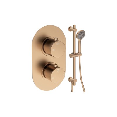 Alfredo Round Shower Valve & Kit Pack 2 - Brushed Bronze | S
