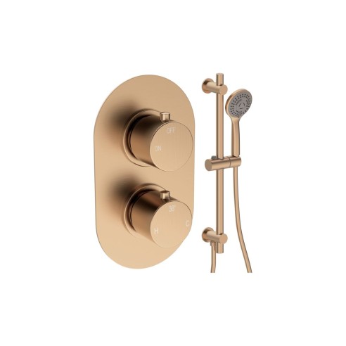Alfredo Round Shower Valve & Kit Pack 2 - Brushed Bronze | S