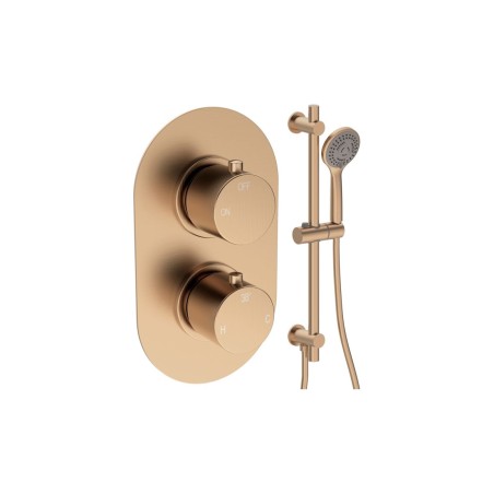Alfredo Round Shower Valve & Kit Pack 2 - Brushed Bronze | S