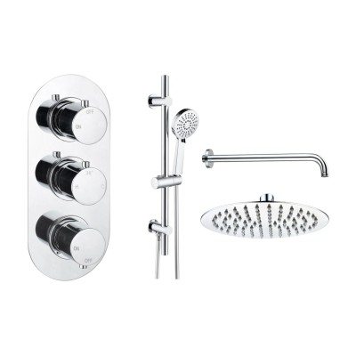 Alfredo Round Shower Valve & Kit Pack 3 - Chrome | Showers |