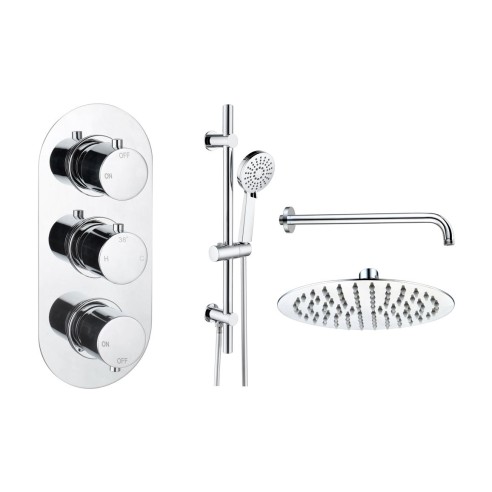 Alfredo Round Shower Valve & Kit Pack 3 - Chrome | Showers |