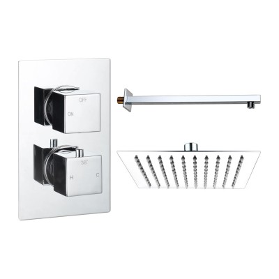 Pancho Square Shower Valve & Kit Pack 1 - Chrome | Showers |
