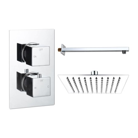 Pancho Square Shower Valve & Kit Pack 1 - Chrome | Showers |