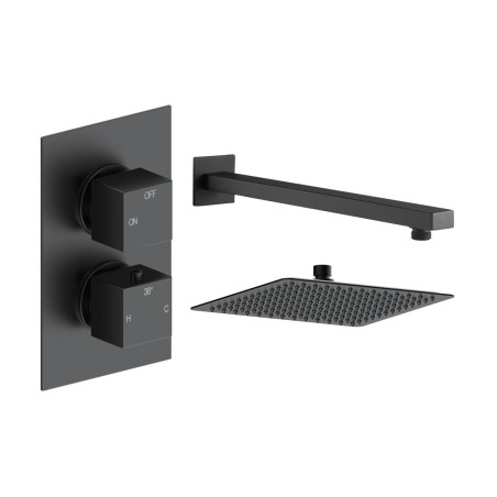 Pancho Square Shower Valve & Kit Pack 1 - Matt Black | Showe