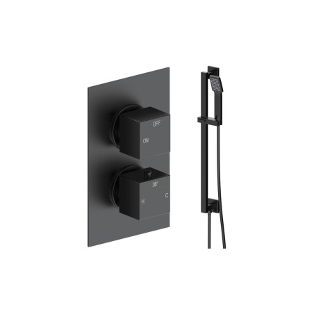 Pancho Square Shower Valve & Kit Pack 2 - Matt Black | Showe