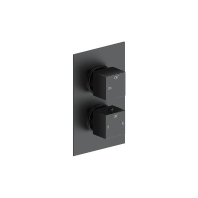 Pancho Square Shower Valve & Kit Pack 2 - Matt Black | Showe 2