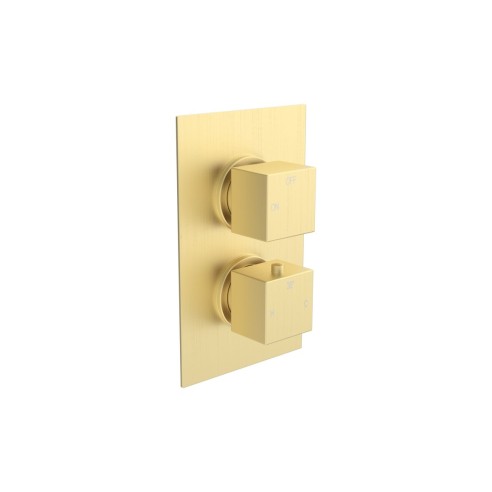 Pancho Square Shower Valve & Kit Pack 2 - Brushed Brass | Sh