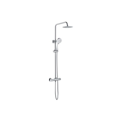 Round Thermostatic Bar Mixer w/Riser Kit - Chrome | Showers