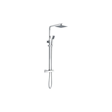 Square Thermostatic Bar Mixer w/Riser Kit - Chrome | Showers