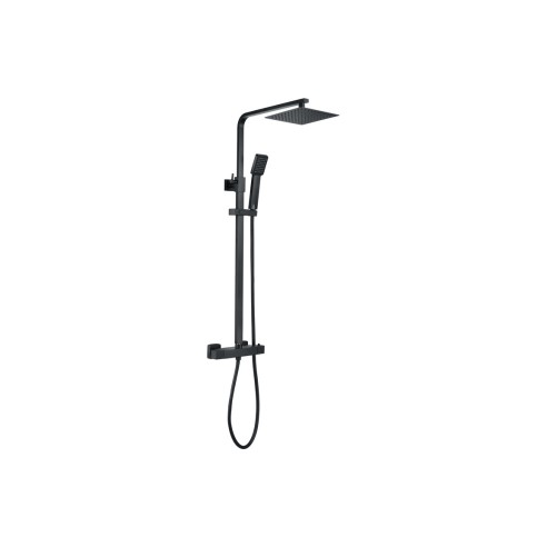 Square Thermostatic Bar Mixer w/Riser Kit - Matt Black | Sho