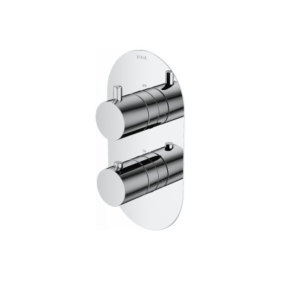 VitrA Aquaheat Round Thermostatic 2-Way Shower Mixer - Chrom
