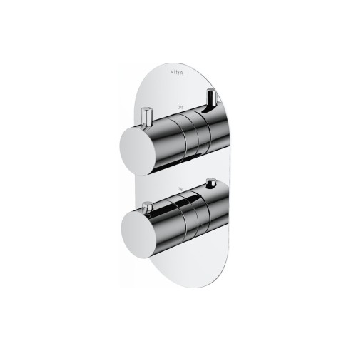 VitrA Aquaheat Round Thermostatic 2-Way Shower Mixer - Chrom