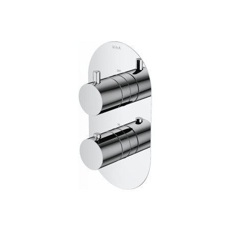 VitrA Aquaheat Round Thermostatic 2-Way Shower Mixer - Chrom