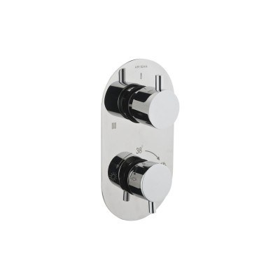 VitrA Aquaheat Round Thermostatic 3-Way Shower Mixer - Chrom