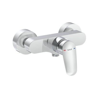 VitrA Flow Round Wall Mounted Shower Mixer - Chrome | Shower