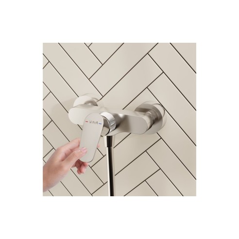 VitrA Flow Soft Wall Mounted Shower Mixer - Chrome | Showers