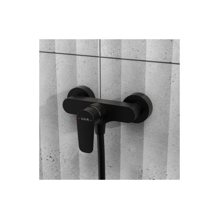 VitrA Flow Soft Wall Mounted Shower Mixer - Matt Black | Sho