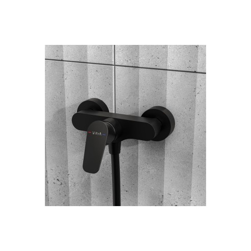 VitrA Flow Soft Wall Mounted Shower Mixer - Matt Black | Sho