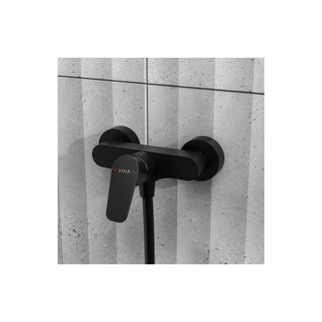 VitrA Flow Soft Wall Mounted Shower Mixer - Matt Black | Sho