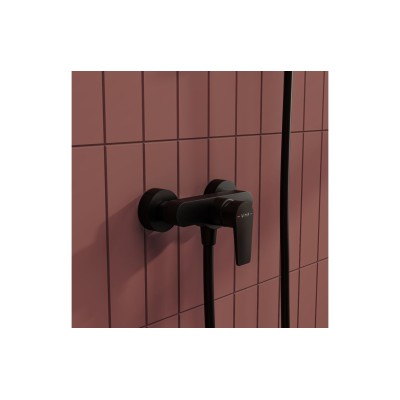 VitrA Flow Square Wall Mounted Shower Mixer - Matt Black | S 2