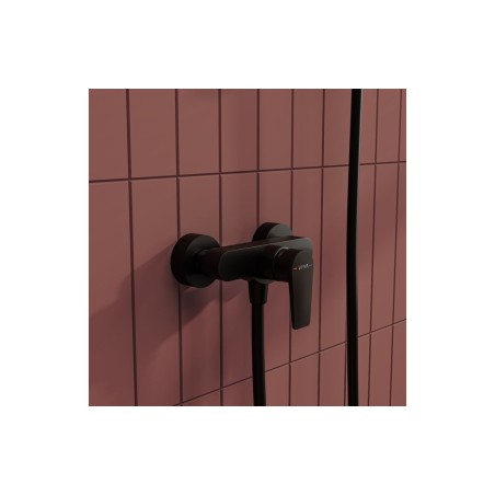 VitrA Flow Square Wall Mounted Shower Mixer - Matt Black | S