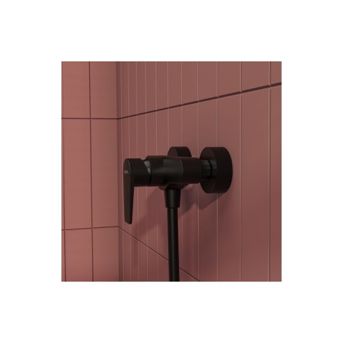 VitrA Flow Square Wall Mounted Shower Mixer - Matt Black | S