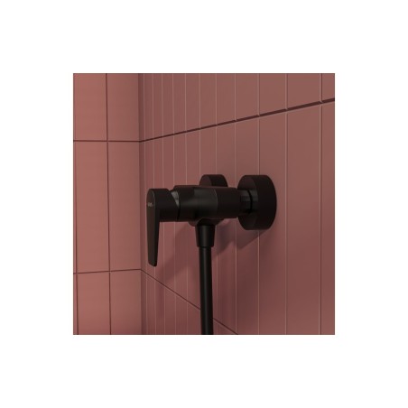 VitrA Flow Square Wall Mounted Shower Mixer - Matt Black | S