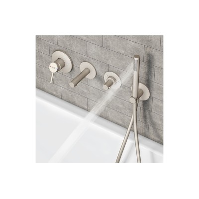 VitrA Origin Integrated 1-Way Diverter - Brushed Nickel | Sh 2