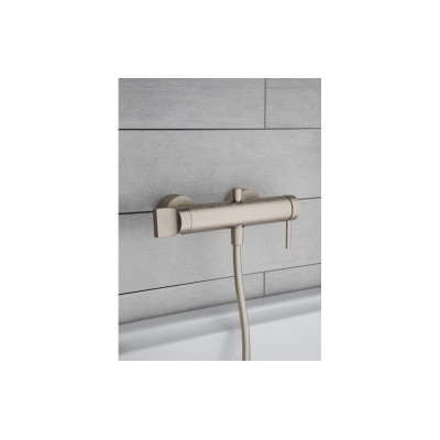 VitrA Origin Wall Mounted Shower Mixer - Brushed Nickel | Sh 2