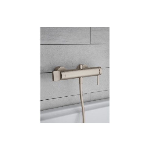 VitrA Origin Wall Mounted Shower Mixer - Brushed Nickel | Sh