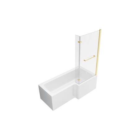 Naples L Shape 1700x850x560mm 0TH Shower Bath Pack (RH) - Br