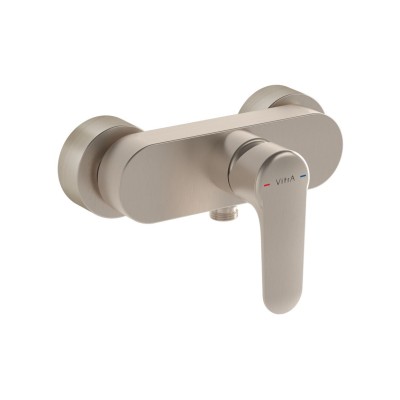 VitrA Root Round Wall Mounted Shower Mixer - Brushed Nickel