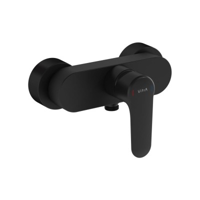 VitrA Root Round Wall Mounted Shower Mixer - Matt Black | Sh 2