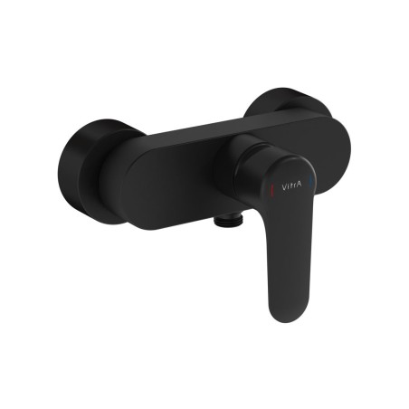 VitrA Root Round Wall Mounted Shower Mixer - Matt Black | Sh