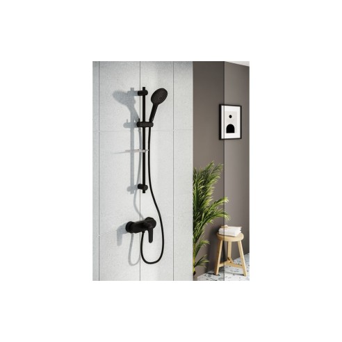 VitrA Root Round Wall Mounted Shower Mixer - Matt Black | Sh