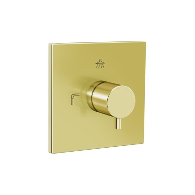 VitrA Root Square 3-Way Diverter - Soft Gold | Showers | Bat