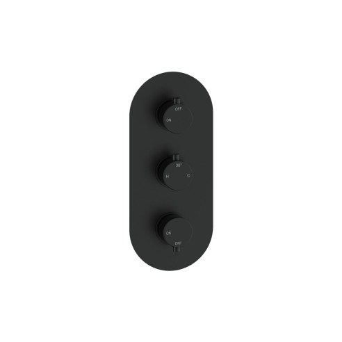 Alfredo Thermostatic Two Outlet Triple Shower Valve - Matt B