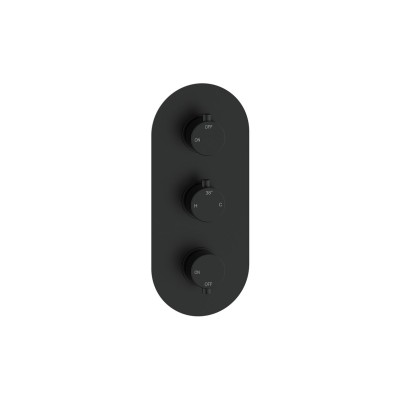Alfredo Round Shower Valve & Kit Pack 3 - Matt Black | Showe 2