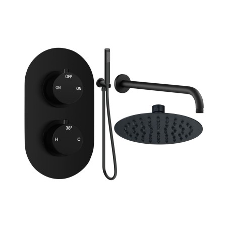 Alfredo Round Shower Valve & Kit Pack 4 - Matt Black | Showe