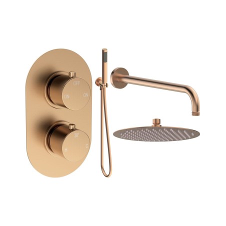 Alfredo Round Shower Valve & Kit Pack 4 - Brushed Bronze | S