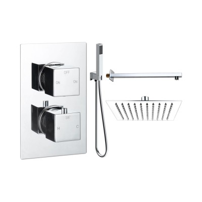 Pancho Square Shower Valve & Kit Pack 4 - Chrome | Showers |