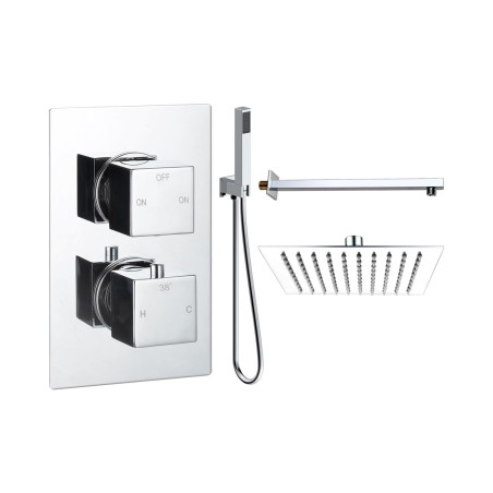 Pancho Square Shower Valve & Kit Pack 4 - Chrome | Showers |