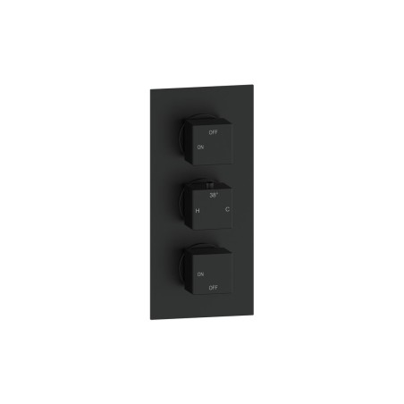 Pancho Square Shower Valve & Kit Pack 3 - Matt Black | Showe