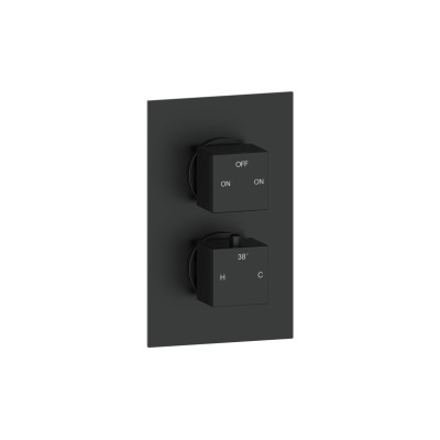 Pancho Square Shower Valve & Kit Pack 4 - Matt Black | Showe 2
