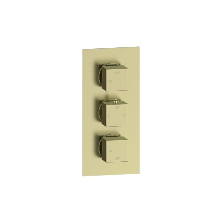 Pancho Square Shower Valve & Kit Pack 3 - Brushed Brass | Sh
