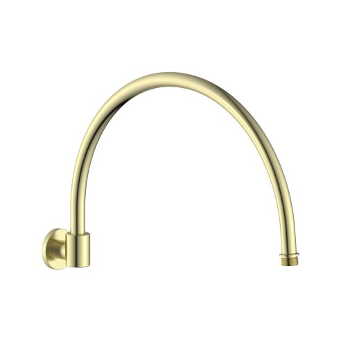 Zeus 365mm Traditional Round Shower Arm - Brushed Brass | Sh