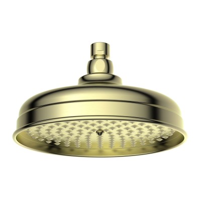 Zeus 200mm Round Traditional Showerhead - Brushed Brass | Sh