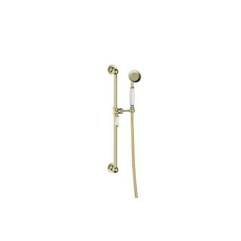 Zeus Traditional Slider Rail Kit - Brushed Brass | Showers |